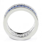 Jewellery Kingdom Ladies Sapphire Band Emerald 8mm Rhodium Full Eternity Ring (Silver Blue) - Jewelry Rings - British D'sire