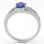 Jewellery Kingdom Ladies Sapphire Blue Oval 1.50 Carat Cz Stainless Steel Ring - Jewelry Rings - British D'sire