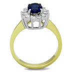 Jewellery Kingdom Ladies Sapphire Cz Steel Oval Elegant 2 Carat Gold Ring - Jewelry Rings - British D'sire