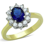 Jewellery Kingdom Ladies Sapphire Cz Steel Oval Elegant 2 Carat Gold Ring - Jewelry Rings - British D'sire