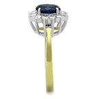 Jewellery Kingdom Ladies Sapphire Cz Steel Oval Elegant 2 Carat Gold Ring - Jewelry Rings - British D'sire