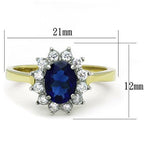 Jewellery Kingdom Ladies Sapphire Cz Steel Oval Elegant 2 Carat Gold Ring - Jewelry Rings - British D'sire