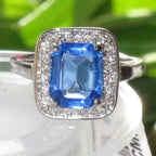 Jewellery Kingdom Ladies Sapphire Emerald Cut 4 Carat Stainless Steel Dress Ring Royal Blue - Jewelry Rings - British D'sire