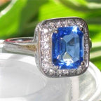 Jewellery Kingdom Ladies Sapphire Emerald Cut 4 Carat Stainless Steel Dress Ring Royal Blue - Jewelry Rings - British D'sire