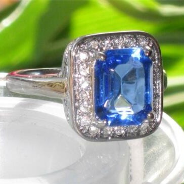 Jewellery Kingdom Ladies Sapphire Emerald Cut 4 Carat Stainless Steel Dress Ring Royal Blue - Jewelry Rings - British D'sire
