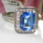 Jewellery Kingdom Ladies Sapphire Emerald Cut 4 Carat Stainless Steel Dress Ring Royal Blue - Jewelry Rings - British D'sire