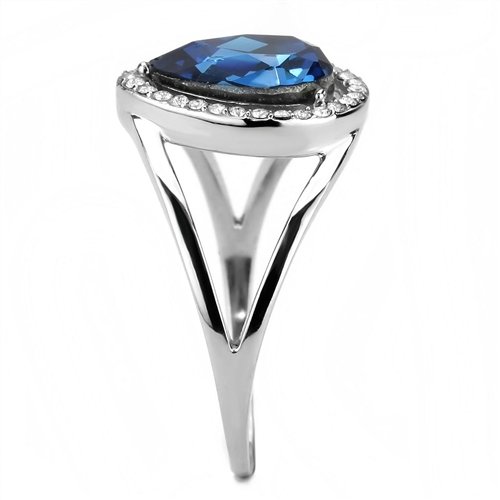 Jewellery Kingdom Ladies Sapphire Pear Cz 2.50 Carat Silver Stainless Steel Blue Montana Ring Secondary image