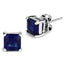 Jewellery Kingdom Ladies Sapphire Princess Cut 2 Carat Royal Silver Stud Earrings (Blue) - Earrings - British D'sire