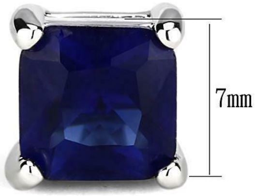 Jewellery Kingdom Ladies Sapphire Princess Cut 2 Carat Royal Silver Stud Earrings (Blue) - Earrings - British D'sire