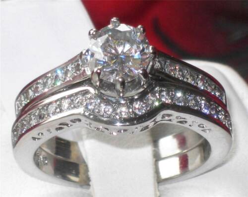 Jewellery Kingdom Ladies Set Cubic Zirconia Stainless Steel Engagement Wedding Band 2.80ct Ring (Silver) Secondary image