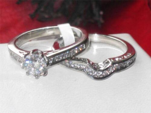 Jewellery Kingdom Ladies Set Cubic Zirconia Stainless Steel Engagement Wedding Band 280ct Ring (Silver) - Engagement Rings - British D'sire Main image