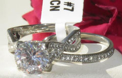Jewellery Kingdom Ladies Set Cz 2.50 Carat Engagement Wedding Band Stainless Steel Twist Ring - Jewelry Rings - British D'sire