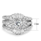 Jewellery Kingdom Ladies Set Engagement Wedding Band Baguettes 3pcs Sparkling 3pcs Cubic Zirconia Ring - Jewelry Rings - British D'sire