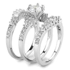Jewellery Kingdom Ladies Set Engagement Wedding Band Baguettes 3pcs Sparkling 3pcs Cubic Zirconia Ring - Jewelry Rings - British D'sire