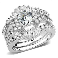 Jewellery Kingdom Ladies Set Engagement Wedding Band Baguettes 3pcs Sparkling 3pcs Cubic Zirconia Ring - Jewelry Rings - British D'sire