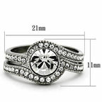 Jewellery Kingdom Ladies Set Engagement Wedding Band Cubic Zirconia Stainless Steel 2 carat Ring (Silver) - Jewelry Rings - British D'sire