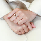 Jewellery Kingdom Ladies Set Gold Engagement Wedding Band Stainless Steel Elegant Ring - Jewelry Rings - British D'sire