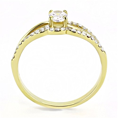 Jewellery Kingdom Ladies Set Gold Engagement Wedding Band Stainless Steel Elegant Ring - Jewelry Rings - British D'sire