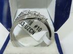 Jewellery Kingdom Ladies Silver Band Cz 3 Solitaires Stainless Steel Sparkling 3 Carat Ring - Jewelry Rings - British D'sire