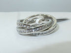 Jewellery Kingdom Ladies Silver Bands Russian Wedding Cubic Zirconia Interlocking Ring - Jewelry Rings - British D'sire