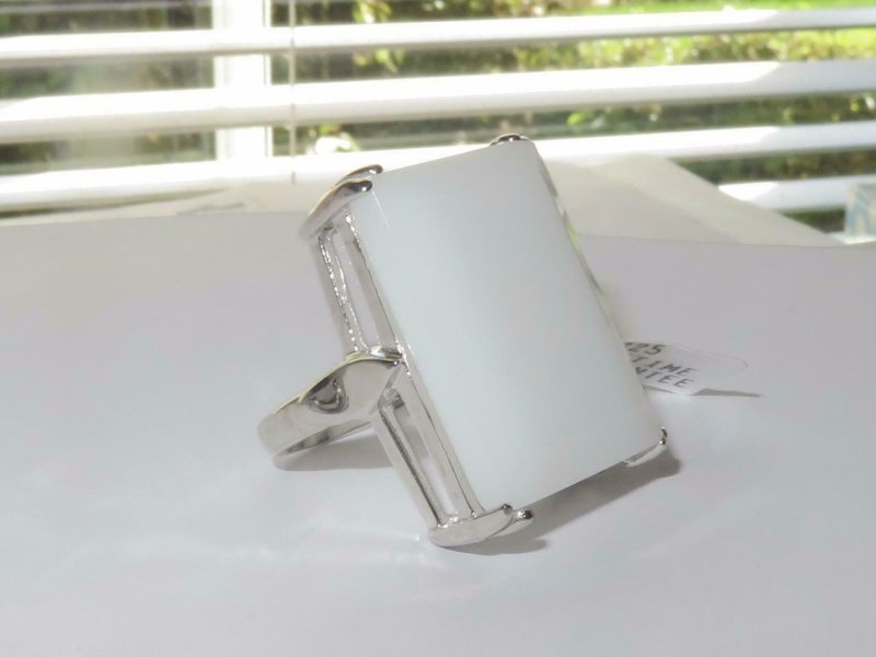 Jewellery Kingdom Ladies Silver Cocktail White Sterling 20 Carat Gemstone Ring (Silver) - Rings - British D'sire Main image