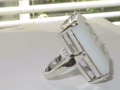 Jewellery Kingdom Ladies Silver Cocktail White Sterling 20 Carat Gemstone Ring (Silver) - Rings - British D'sire