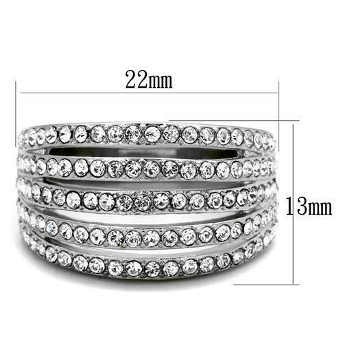 Jewellery Kingdom Ladies Silver Cubic Zirconia Dome Cz Clear Stainless Steel Ring Secondary image
