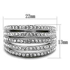 Jewellery Kingdom Ladies Silver Cubic Zirconia Dome Cz Clear Stainless Steel Ring - Jewelry Rings - British D'sire