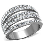 Jewellery Kingdom Ladies Silver Cubic Zirconia Dome Cz Clear Stainless Steel Ring - Jewelry Rings - British D'sire