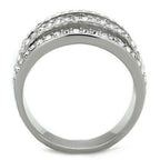 Jewellery Kingdom Ladies Silver Cubic Zirconia Dome Cz Clear Stainless Steel Ring - Jewelry Rings - British D'sire