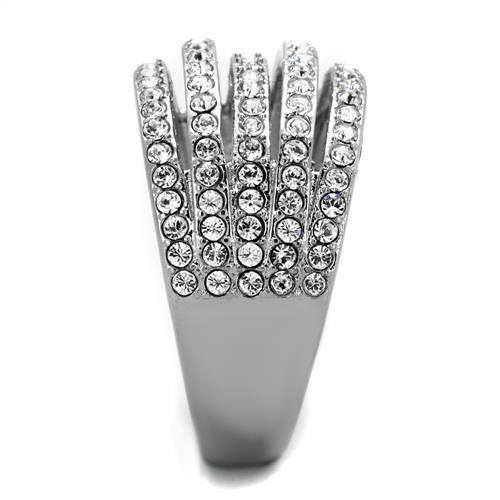 Jewellery Kingdom Ladies Silver Cubic Zirconia Dome Cz Clear Stainless Steel Ring - Jewelry Rings - British D'sire