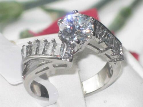 Jewellery Kingdom Ladies Silver Cubic Zirconia Stainless Steel 3ct Solitaire Baguette Ring - Jewelry Rings - British D'sire Main image