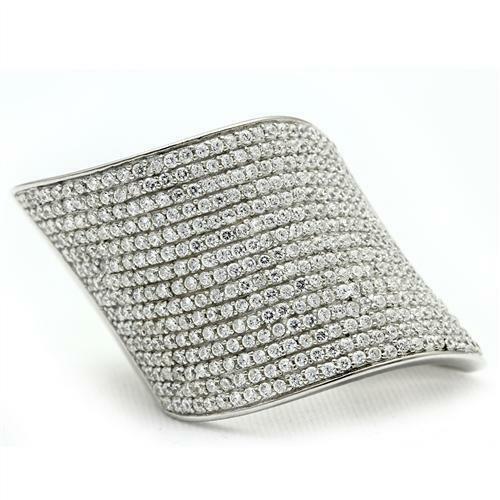 Jewellery Kingdom Ladies Silver Cz Cubic Zirconia Pave Band Wide Comfort Stamped Ring - Jewelry Rings - British D'sire