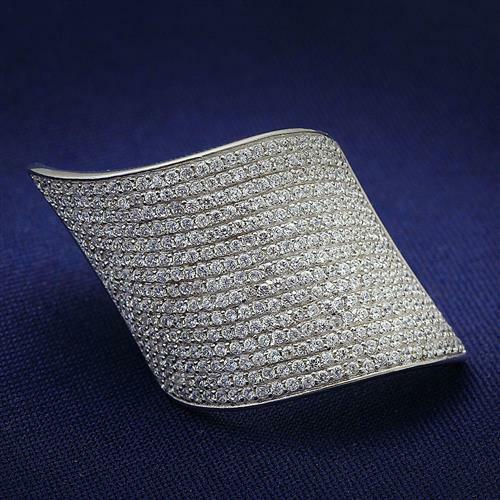 Jewellery Kingdom Ladies Silver Cz Cubic Zirconia Pave Band Wide Comfort Stamped Ring - Jewelry Rings - British D'sire