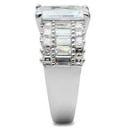 Jewellery Kingdom Ladies Silver Cz Sterling Silver Emerald Cut 8 Carat Ring - Jewelry Rings - British D'sire