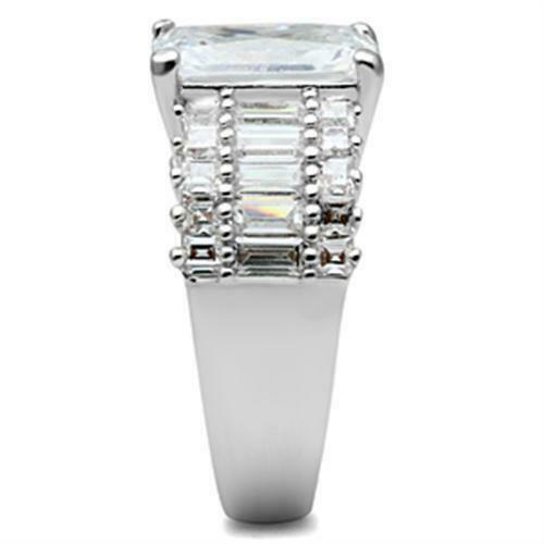 Jewellery Kingdom Ladies Silver Cz Sterling Silver Emerald Cut 8 Carat Ring - Jewelry Rings - British D'sire