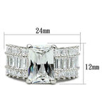 Jewellery Kingdom Ladies Silver Cz Sterling Silver Emerald Cut 8 Carat Ring - Jewelry Rings - British D'sire