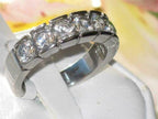 Jewellery Kingdom Ladies Silver Eternity Ring 6mm Band Stainless Steel Simulated Diamonds - Jewelry Rings - British D'sire