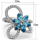 Jewellery Kingdom Ladies Silver Flower Marquise Cz Stainless Steel Cocktail Ring - Jewelry Rings - British D'sire