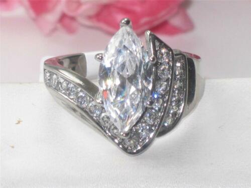 Jewellery Kingdom Ladies Silver Marquise Cut 4 Carat Cubic Zirconia Stainless Steel Ring Secondary image