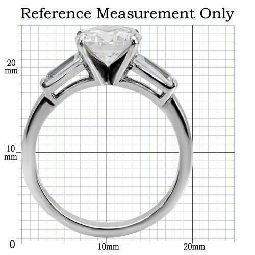 Jewellery Kingdom Ladies Silver Ring Three Stone Simulated Diamonds Stainless Steel Engagement - Jewelry Rings - British D'sire
