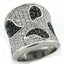 Jewellery Kingdom Ladies Silver Sterling CZ Inverted Pave Stamped Wide Ring (Silver & Black) - Jewelry Rings - British D'sire