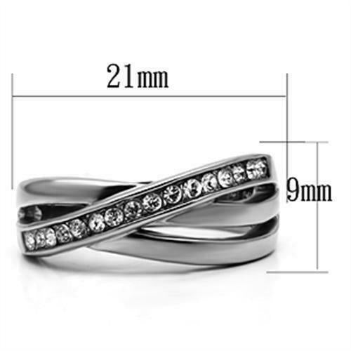 Jewellery Kingdom Ladies Simulated Diamonds Dress Crossover Ring Band (Silver) Secondary image