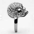 Jewellery Kingdom Ladies Skull Stainless Steel Emerald Cz Goth Biker Handmade Ring - Jewelry Rings - British D'sire