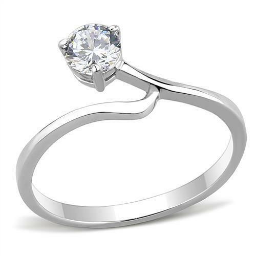 Jewellery Kingdom Ladies Solitaire 1ct Cz Solitaire Stainless Steel Engagement Ring - Jewelry Rings - British D'sire Main image