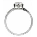 Jewellery Kingdom Ladies Solitaire 2 Carat Stainless Steel Cubic Zirconia Silver Ring - Jewelry Rings - British D'sire