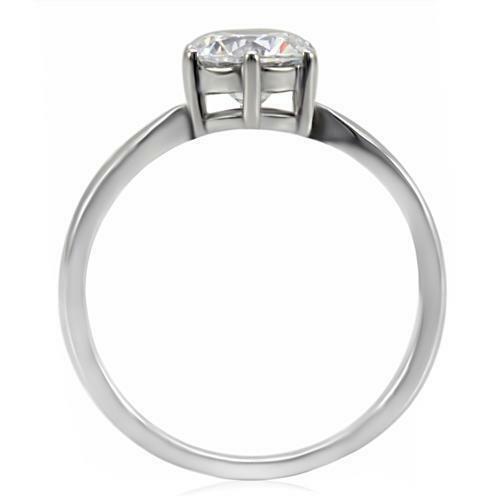 Jewellery Kingdom Ladies Solitaire 2 Carat Stainless Steel Cubic Zirconia Silver Ring - Jewelry Rings - British D'sire
