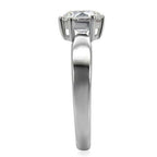 Jewellery Kingdom Ladies Solitaire 2 Carat Stainless Steel Cubic Zirconia Silver Ring - Jewelry Rings - British D'sire
