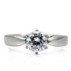 Jewellery Kingdom Ladies Solitaire 2 Carat Stainless Steel Cubic Zirconia Silver Ring - Jewelry Rings - British D'sire