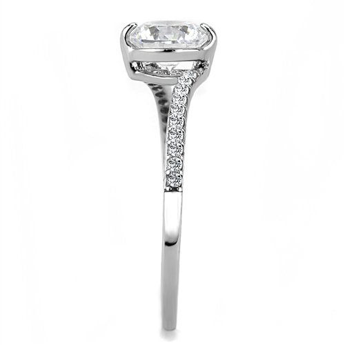 Jewellery Kingdom Ladies Solitaire 2.25 Carat Stainless Steel Cubic Zirconia Ring - Jewelry Rings - British D'sire